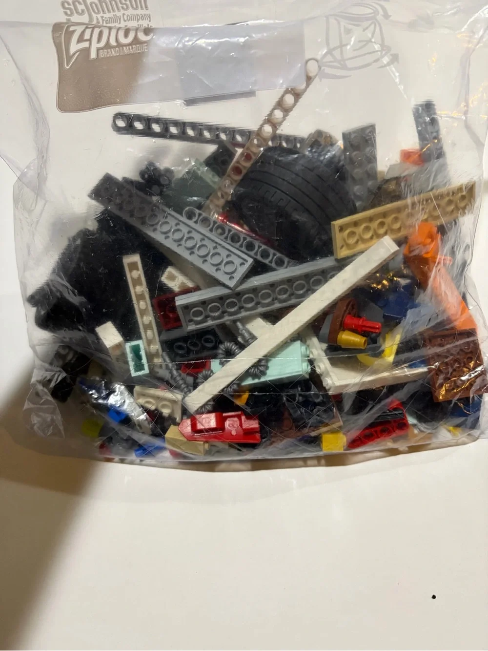 LEGO Mixed Bulk Lot 13.8 oz Bricks Plates Wheels Technic Parts Assorted